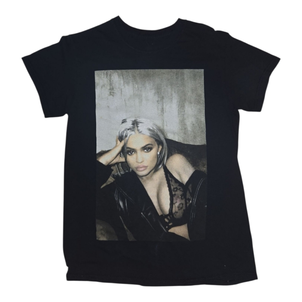 Kylie Jenner Black Graphic Women's T-Shirt Size S